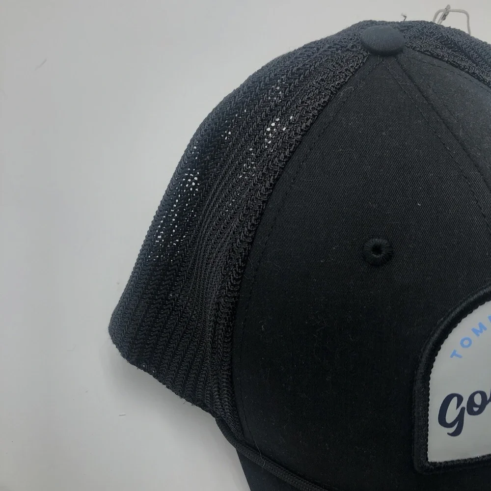 NWT Tommy Bahama‎ Golf Cap Snap Back Adjustable Black Vented Golfing Front Patch